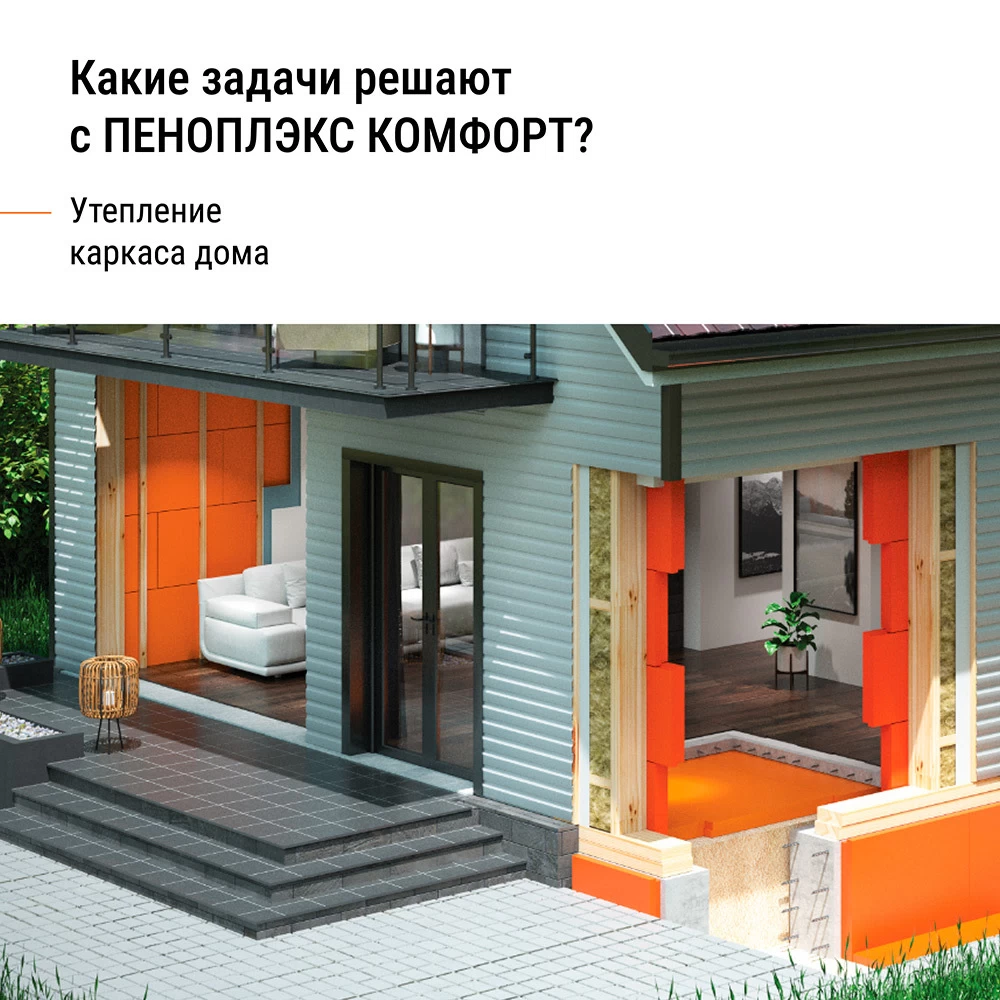 Экструдированный пенополистирол Пеноплэкс Комфорт 50х585х1185 мм