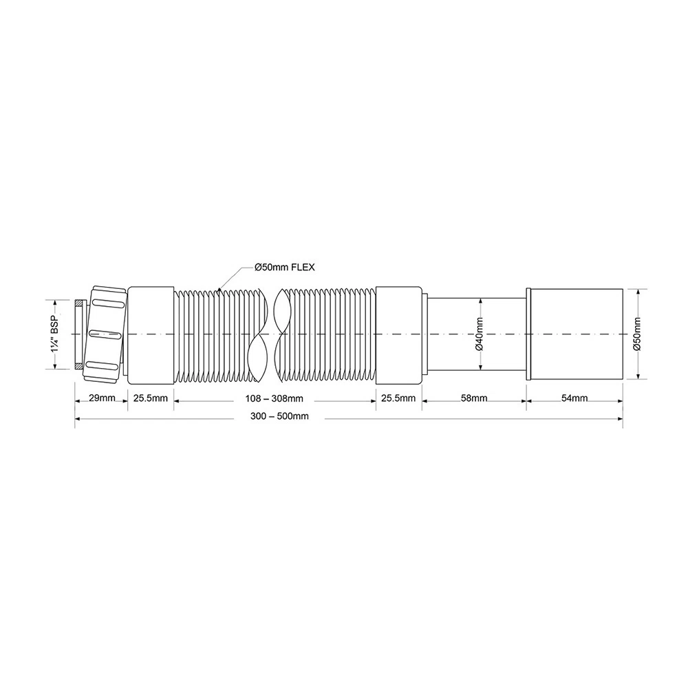Сифон гофрированный McAlpine 1 1/4х40/50 мм (MRMF105S)