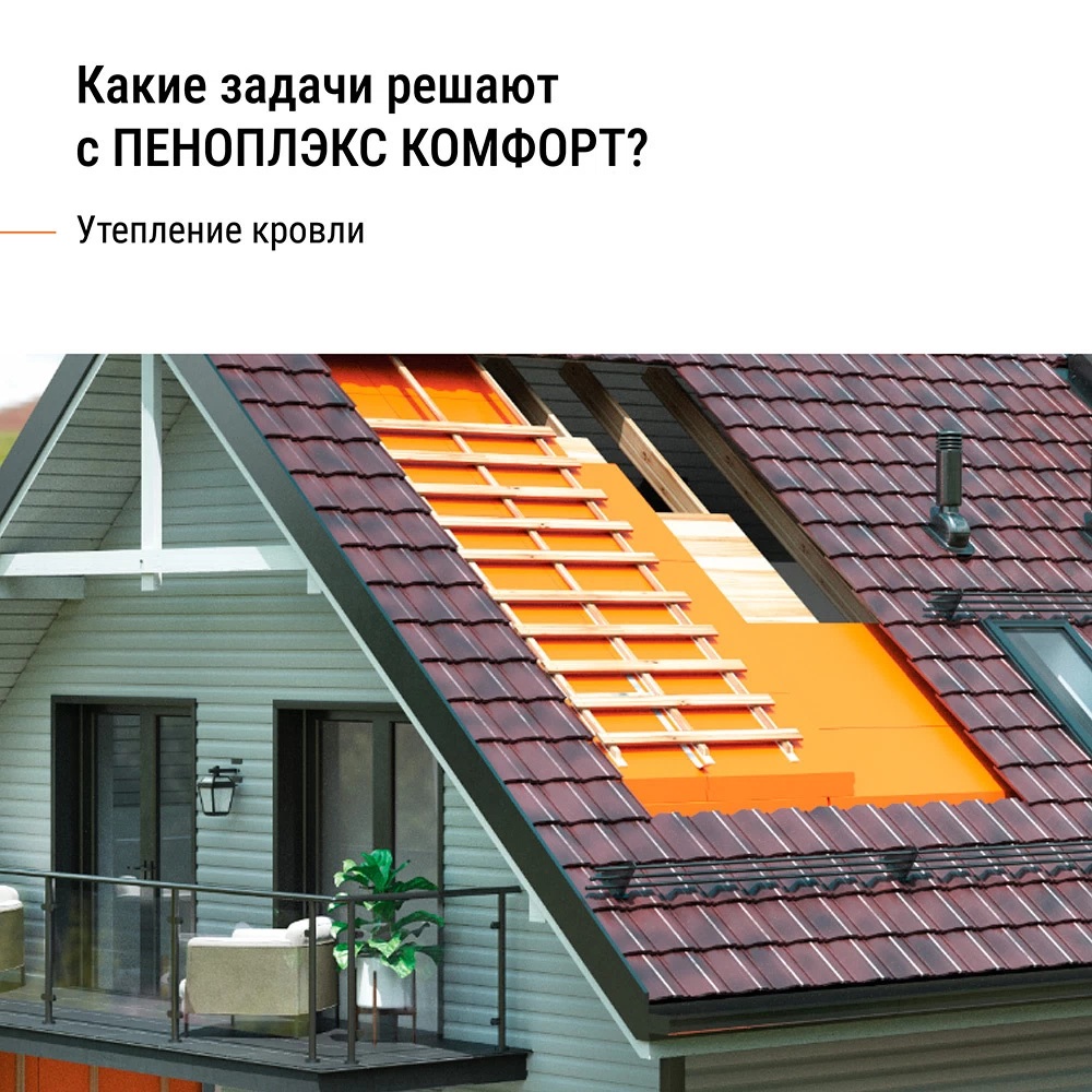 Экструдированный пенополистирол Пеноплэкс Комфорт 50х585х1185 мм