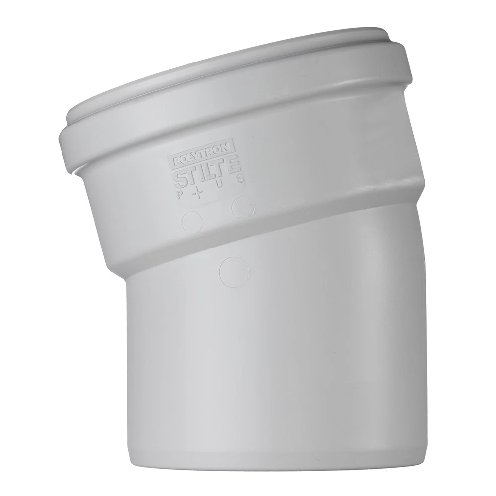 Отвод Pro Aqua Stilte Plus d110 мм 15° пластиковый шумопоглощающий для внутренней канализации