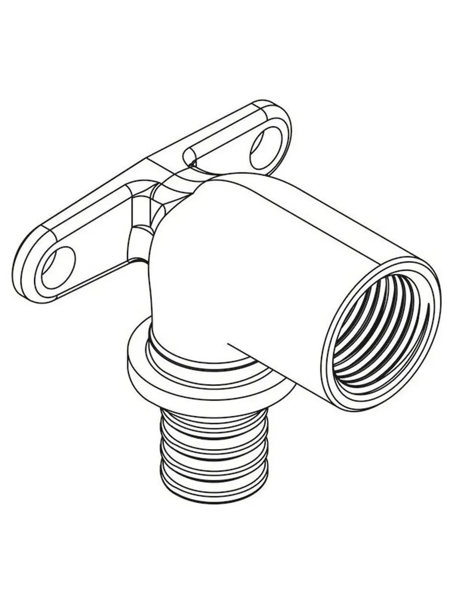 Угольник настенный с длинным нарезным патрубком 20Rp 1/2 RX+