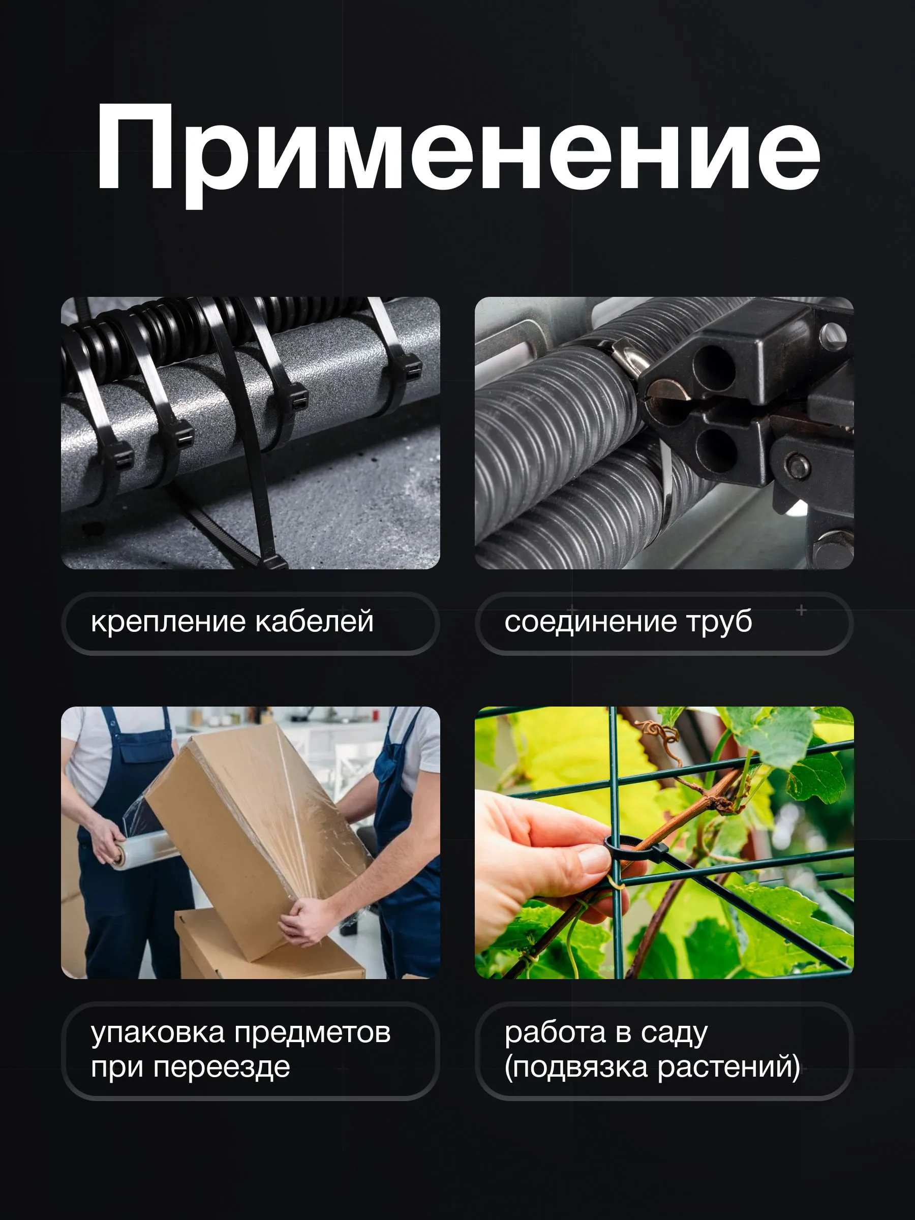 Стяжки нейлоновые 100 x 2,5 мм белые 100 шт, PROconnect